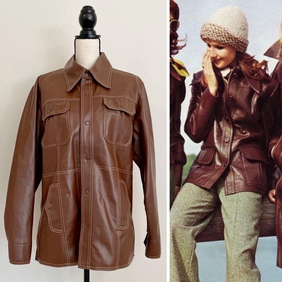 Vintage 70s Faux Leather Jacket - Picture 3 of 10